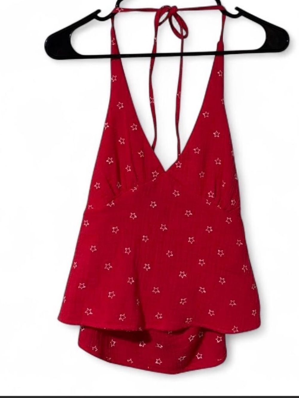Women's Red Star Print Halter Top - Honey & Sparkle